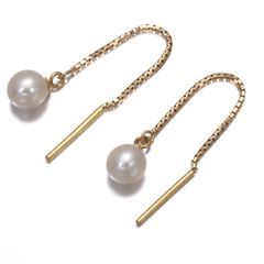 TASAKI タサキ パールピアス チェーン K18 ホワイトゴールドアメリカン