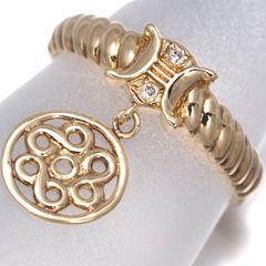 Celine Diamond Ring, 0.02ct, Macadam Design, Size 13, 18K Yellow Gold #197131