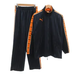 プーマ PUMA ジャージ セットアップ ジャケット ジップアップ パンツ フルレングス S 紺 ネイビー ストライプ柄 サイドライン 長袖 /IB ■ECF005のサムネイル