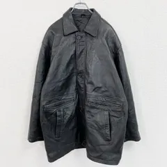 90s　MR.PASSHION　ミスターパッション　羊革レザーカーコート　レザージャケット　黒　ブラック　Lサイズ　古着【値引き交渉OK！】のサムネイル