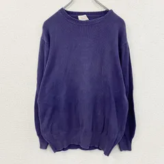 UNITED COLORS OF BENETTON　ユナイテッドカラーズオブベネトン　コットンニットセーター　紫　パープル　48サイズ　古着【値引き交渉OK！】のサムネイル