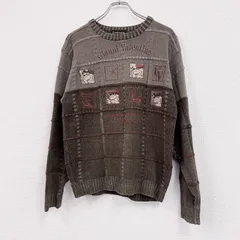 90s～　GIANNI VALENTINO　ジャンニ ヴァレンティノ　アクリルニットセーター　茶色　ブラウン　Mサイズ　古着【値引き交渉OK！】のサムネイル