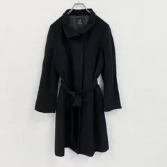23区　ニジュウサンク　オンワード樫山　ウールコート　比翼仕立て　黒　ブラック　44サイズ　古着【値引き交渉OK！】のサムネイル