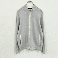 23区HOMME　ニジュウサンクオム　オンワード樫山　ジップアップコットンカーディガン　灰色　グレー　46サイズ　古着【値引き交渉OK！】のサムネイル
