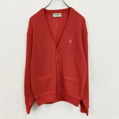 MUNSINGWEAR　マンシングウェア　Grand Slam　ウールニットカーディガン　赤　レッド　Sサイズ　古着【値引き交渉OK！】のサムネイル