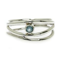 Tiffany ティファニー アクアマリン ウェーブ3ロウ スターリング