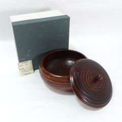T 新品未使用 欅6寸菓子器 丸型 漆塗 高級美術漆撃器 - メルカリ