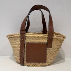 LOEWE アナグラム スモール ストローバッグ バスケットバッグ  籠バッグ ハンドバッグ ラフィア レザー  レディース 327.02.S92 261847 袋のサムネイル