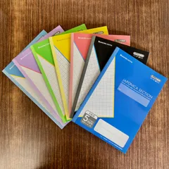 【SHOWA NOTE/ショウワノート】ショウワノート ジャポニカ セクション JS-5シリーズ  B5サイズ 5mm方眼罫 リーダー罫入り 科目シール付  7色各1冊セット 合計7冊のサムネイル
