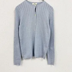 Brooks Brothers　ブルックスブラザーズ　ケーブルニットカーディガン　シルク×カシミヤ　ブルー　XSサイズ　古着【値引き交渉OK！】のサムネイル