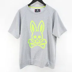 サイコバニー Psycho Bunny 五分袖 トレーナー スウェット カットソー L 灰系 グレー ロゴ 刺繍のサムネイル