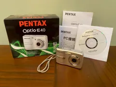 PENTAX Optio E40 8.1MP コンパクトデジタルカメラ 元箱・説明書付き デジカメ シルバー ジャンクのサムネイル