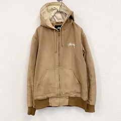 STUSSY　ステューシー　フルジップダックパーカー　アクティブジャケットタイプ　デカロゴ　ブラウン　Mサイズ　古着【値引き交渉OK！】のサムネイル