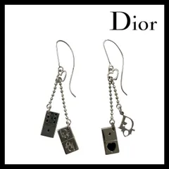 【Dior】ダイス ハート ロゴ プレート ピアス シルバーカラー ヴィンテージ Christian Dior/クリスチャンディオール (MM-808)のサムネイル