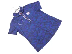 VIVA HEART Replie ビバハート リプリエ ゴルフ スポーツウェア 大きいサイズ ワッペン 総柄 ポロシャツ size42/濃紺ｘ青 ■◆ レディースのサムネイル