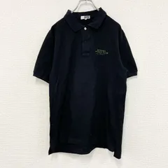 renoma PARIS SPORT CLUB　レノマパリス　半袖ポロシャツ　刺繍ロゴ　3連プリント　ワンポイント　黒　ブラック　50サイズ　古着【値引き交渉OK！】のサムネイル