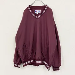 ～00s　RUSSELL　ラッセル　ナイロンプルオーバージャケット　ヴィンテージ　ボルドー　XXLサイズ　古着【値引き交渉OK！】のサムネイル