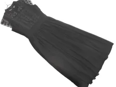 Andemiu アンデミュウ レース 切替 ノースリーブ ワンピース sizeS/黒 ■◆ レディースのサムネイル