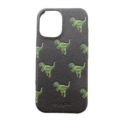 コーチ COACH 美品 iPhone16 スマホケース 携帯アクセサリー 黒 ブラック 恐竜柄 /SJ ■GY18のサムネイル