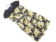 MACKINTOSH PHILOSOPHY マッキントッシュフィロソフィー 花柄 Aライン ワンピース size38/紺 ■◆ レディースのサムネイル