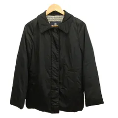 アクアスキュータム AQUASCUTUM ダウンジャケット アウター ミドル丈 ステンカラー 比翼ボタン 裏地チェック柄 8 M 黒 ブラック /XZ ■GY47のサムネイル