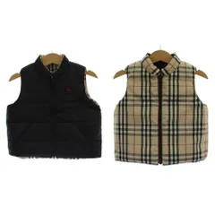 バーバリー ロンドン BURBERRY LONDON キッズ 男の子 中綿ベスト 90 黒 ベージュ ノースリーブ ノバチェック リバーシブル BY616-638-09 /GGのサムネイル