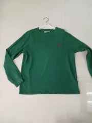 アミ カエル 刺繍 長袖Tシャツ グリーン メンズのサムネイル