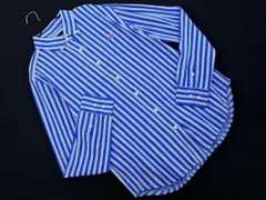 PEARLY GATES パーリーゲイツ ゴルフ ストライプ ボタンダウン 長袖 シャツ size1/青ｘ白 ■◇ レディースのサムネイル