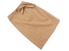 Salvatore Ferragamo サルヴァトーレフェラガモ ウエスト リボン タイト スカート size38/ベージュ ■■ レディース