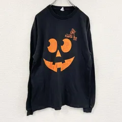 DELTA　長袖プリントTシャツ/ロンT　ハロウィン　両面プリント　黒　ブラック　Lサイズ　古着【値引き交渉OK！】のサムネイル