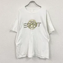 古着 used　～90s　ESPRIT　エスプリ　半袖プリントTシャツ　デカロゴ　シングルステッチ　ヴィンテージ　白　ホワイト　XLサイズ【値引き交渉OK！】のサムネイル