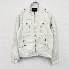 GUESS　ゲス　ミリタリージャケット　10つポケット　エポレット　白　ホワイト　XLサイズ　古着【値引き交渉OK！】のサムネイル