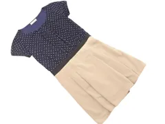 any SiS エニィスィス ドット柄 ドッキング ワンピース size2/紺ｘベージュ ■◆ レディースのサムネイル