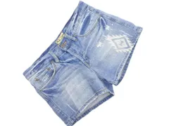 TITICACA チチカカ プリント USED加工 ダメージ加工 ショート デニムパンツ sizeM/紺 ■◆ レディースのサムネイル