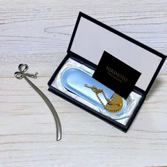 MIKIMOTO ミキモト　コンパクトミラー　専用箱付き　マドラーのオマケ付きのサムネイル