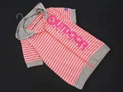OUTDOOR PRODUCTS アウトドアプロダクツ ボーダー プリント ワッペン フーディー 半袖 ジップアップ パーカー sizeS/白ｘピンク ■◆ レディースのサムネイル