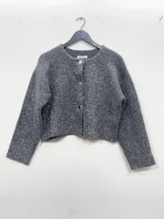 NATURAL BEAUTY BASIC ナチュラルビューティーベーシック ラメ ボタン カーディガン sizeF/シルバー ■■レディースのサムネイル