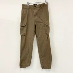 CHAPS　チャップス　カーゴパンツ　ストライプ柄　ジップフライ　茶色　ブラウン　W31サイズ　古着【値引き交渉OK！】のサムネイル