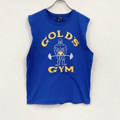 ～00s　GOLD’S GYM　ゴールドジム　タンクトップ/ノースリーブ　アドバタイジング　アーチプリント　青　ブルー　Lサイズ　古着【値引き交渉OK！】のサムネイル