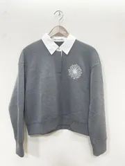 Mardi Mercredi マルディメクルディ 刺繍 スウェット ポロシャツ sizeONE/グレー ■■レディースのサムネイル