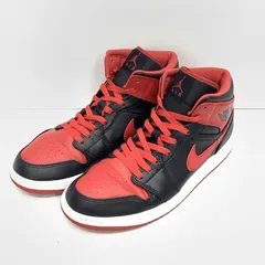 【中古】NIKE AIR JORDAN 1 Mid "Bred Toe" ブラック/レッド 28㎝　ナイキ　エアージョーダン[92]のサムネイル