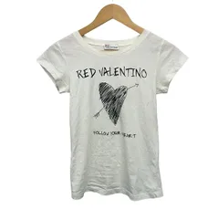 RED VALENTINO(レッドバレンチノ) 半袖Tシャツ サイズS レディース - 白×黒 クルーネック/ハートのサムネイル
