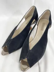 AU BANNISTER オゥバニスター アバハウス スエード オープントゥ パンプス 木製ヒール size35/22.5相当/黒  ■■レディースのサムネイル