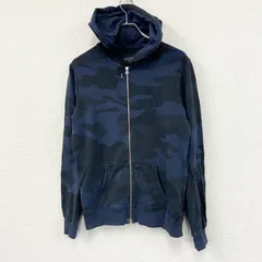 HYDRO GEN　ハイドロゲン　フルジップパーカー/フーディー　迷彩柄　カモフラ　スカル　骸骨　紺　ネイビー　Sサイズ　古着【値引き交渉OK！】のサムネイル