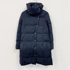 PLST　プラステ　ストレッチタフタビックカラーダウンコート　ダウン90%　紺　ネイビー　Sサイズ　古着【値引き交渉OK！】のサムネイル