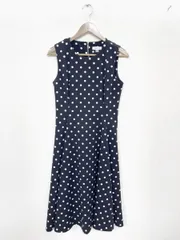 Calvin Klein カルバンクライン ドット柄 Aライン ワンピース size6M-L相当/黒 ■◆ レディースのサムネイル