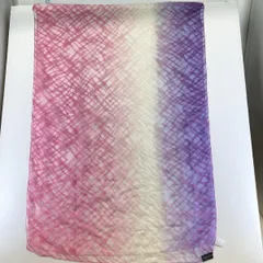 美品 LANVIN COLLECTION/ランバン コレクション ストール/ショール 綿絹/シルク混 ピンク×パープル 総柄 オーロラ(株)[ON01222]のサムネイル