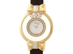 Chopard ショパール ウォッチ ハッピーダイヤモンド リボン ムーブ3PD/2PD 時計 20/5334 腕時計 K18イエローゴールド K18YG/サテン/革 ホワイト【中古】433のサムネイル