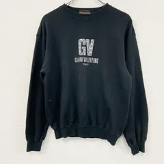 GIANNI VALENTINO　ジャンニ ヴァレンティノ　スウェット/トレーナー　刺繍ロゴ　黒　ブラック　Mサイズ　古着【値引き交渉OK！】のサムネイル
