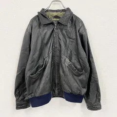 Leathermaster　レザージャケット/革ジャン　ハの字ポケット　黒　ブラック　古着【値引き交渉OK！】のサムネイル